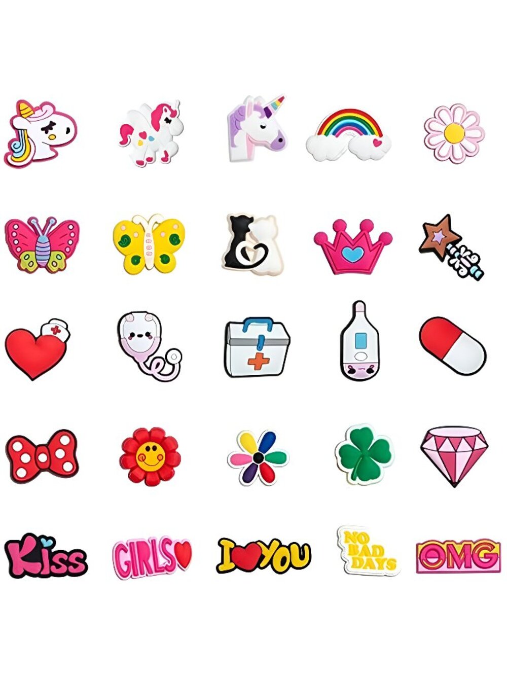 120pcs Different Shoe Charms for Clog Wristband Shoe Decoration, Not Random